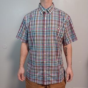 Croft & Barrow Multicolor Plaid Button Down Shirt Size Medium